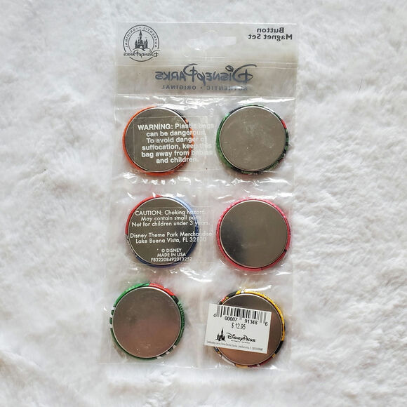 Mickey Mouse Minnie Mouse Disney Parks Button Magnet Set - Picture 2 of 3